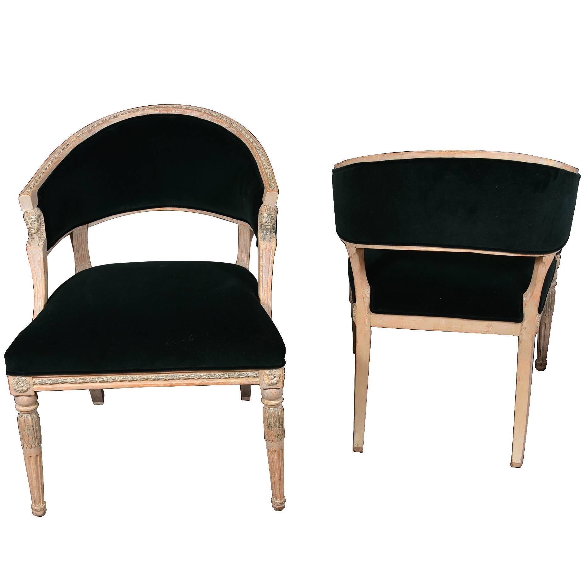 Swedish Gustavian Barrel Back Chairs For Sale