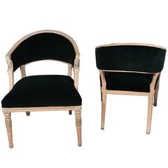 Used Swedish Gustavian Barrel Back Chairs