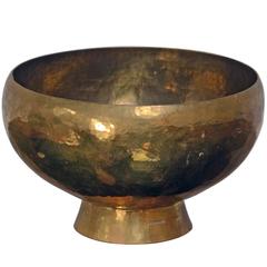 Robert Essen Handmade Hammered Brass Bowl, Sweden, 1970s