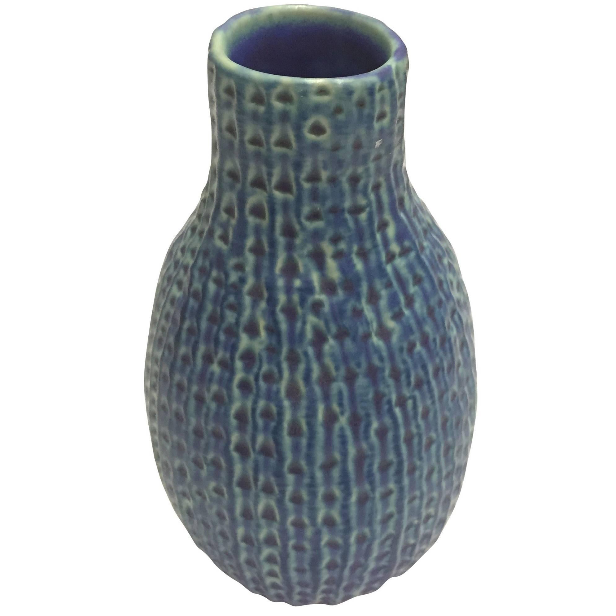 Vintage Inspired Design Turquoise Vase, Thailand, Contemporary