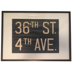 Vintage Framed Subway Sign