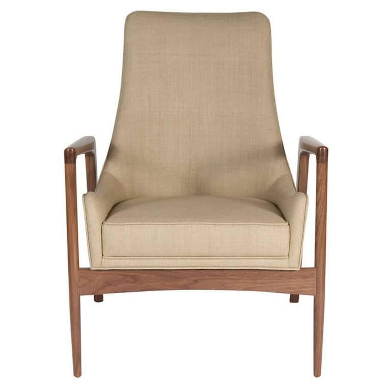 Warren Walnut Lounge Chair For Sale