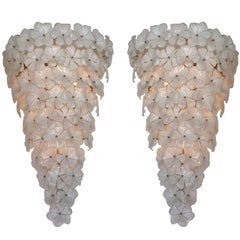 Pair of Opaline Glass Murano Sconce