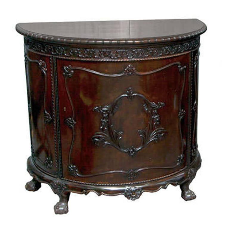 A Georgian Style Demilune Commode
