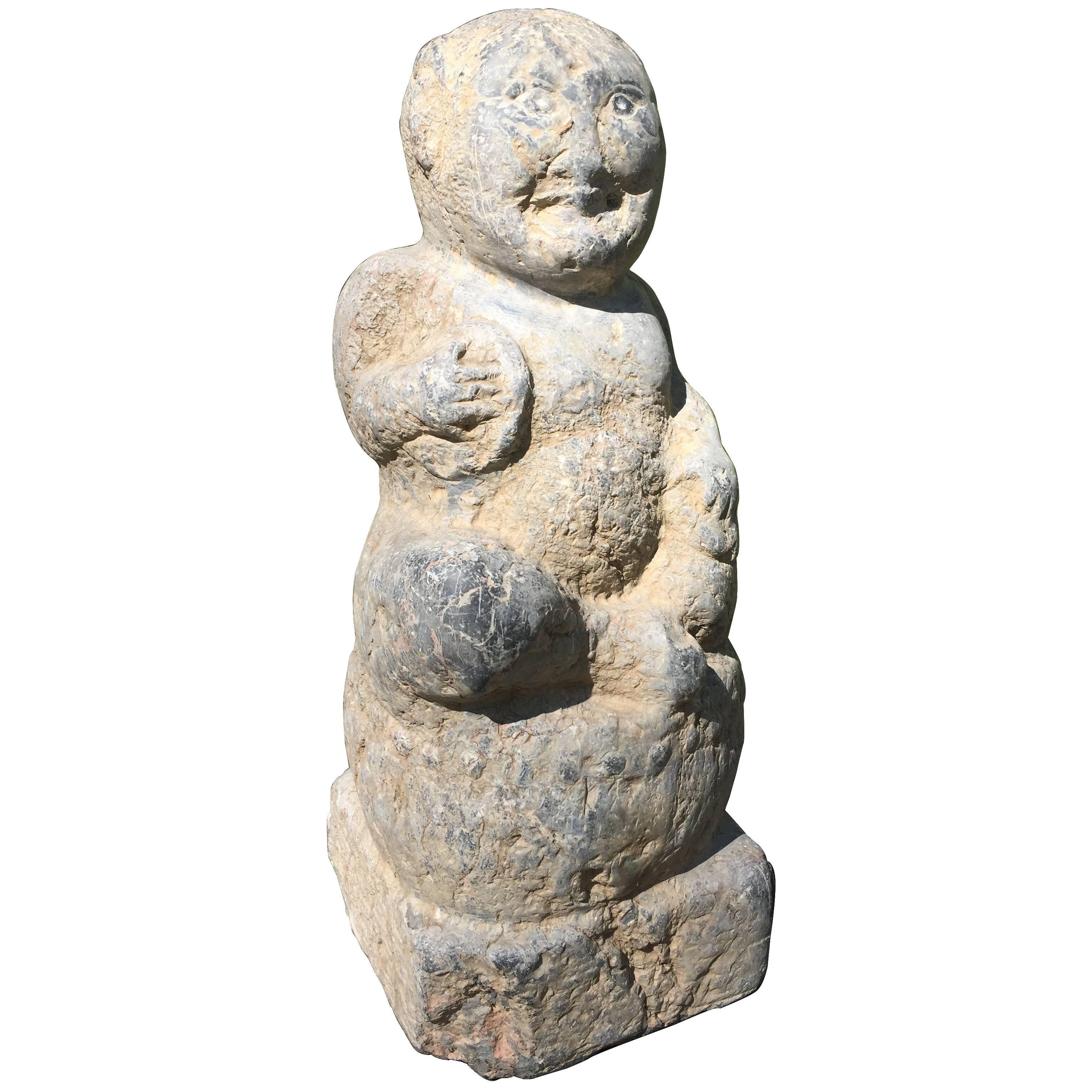 China Ancient Stone Entertainer, Han Dynasty 200 AD For Sale