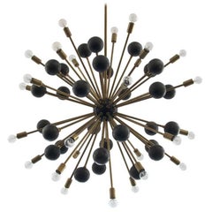 Large Brass Ball Sputnik Chandelier