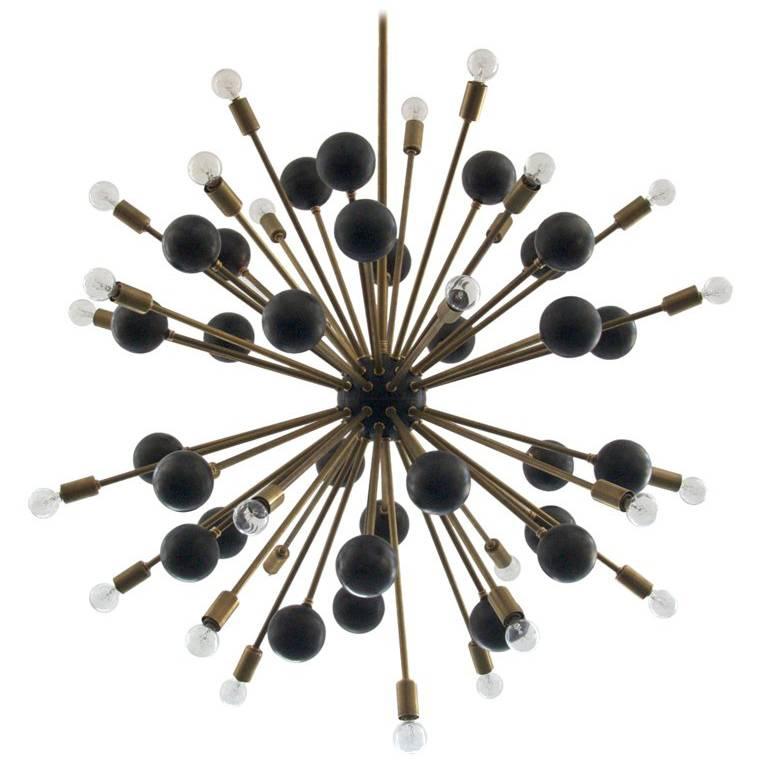Large Brass Ball Sputnik Chandelier at 1stDibs