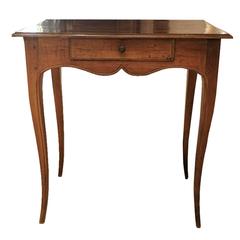 Small French Side Table in Cherry with One Drawer