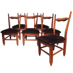 Set of Six Chairs by Guillerme & Chambron