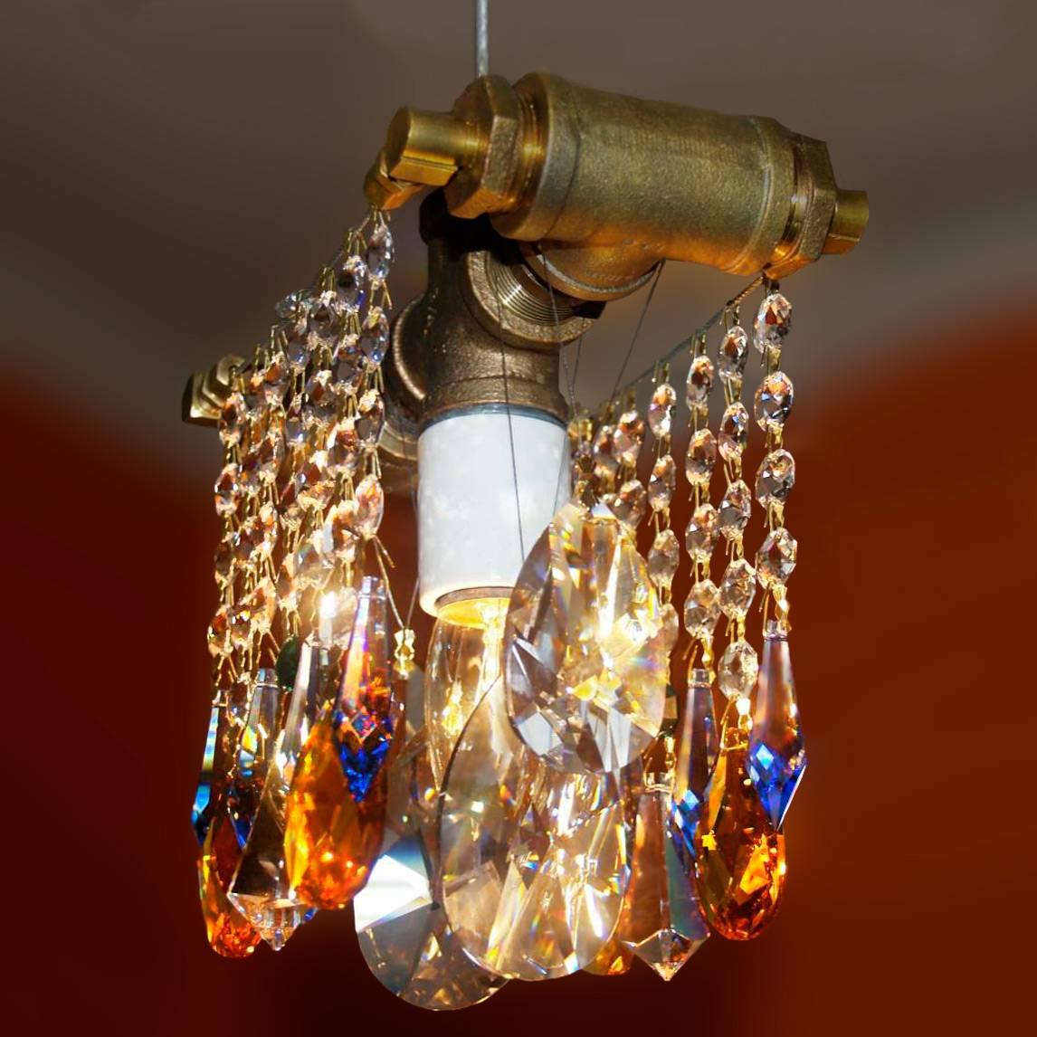 Contemporary Industrial Collection Single-Bulb Chandelier Pendant For Sale