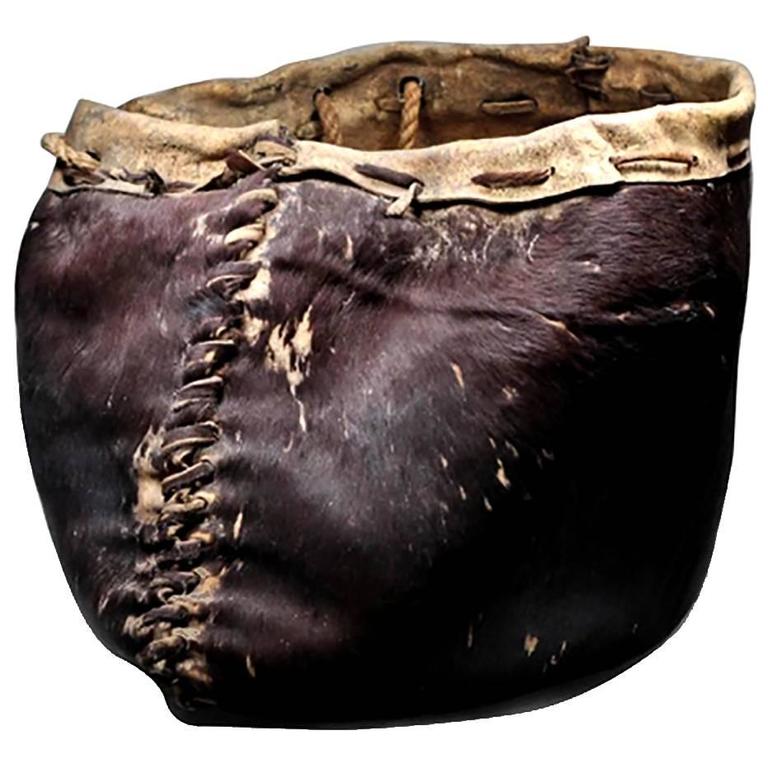 100 Year Old Longhorn Cattle Hide Feed Bag C 1910 At 1stdibs