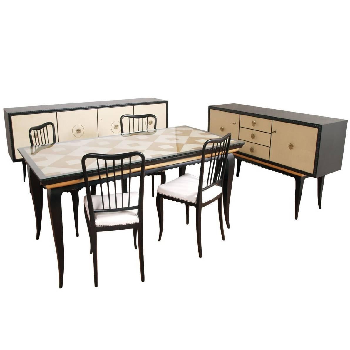 Mid-Century Modern Dining Room Sideboards Table Chairs Sets by Paolo Buffa