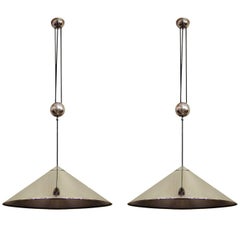 Pair of Large Adjustable Counterweight Pendants Lights by Florian Schulz Germany