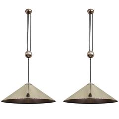 Pair of Large Adjustable Counterweight Pendants Lights by Florian Schulz Germany