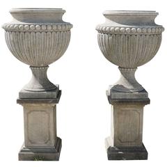 Early 20th Century, Italian Garden Limestone Urns 6