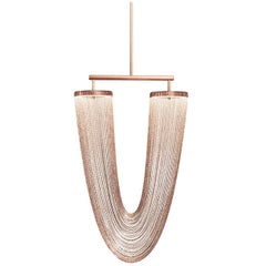 Otero Small Chandelier In Aged Copper with Copper Chains by Larose Guyon