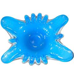 Murano Blue Butterfly Ashtray by Fratelli Toso