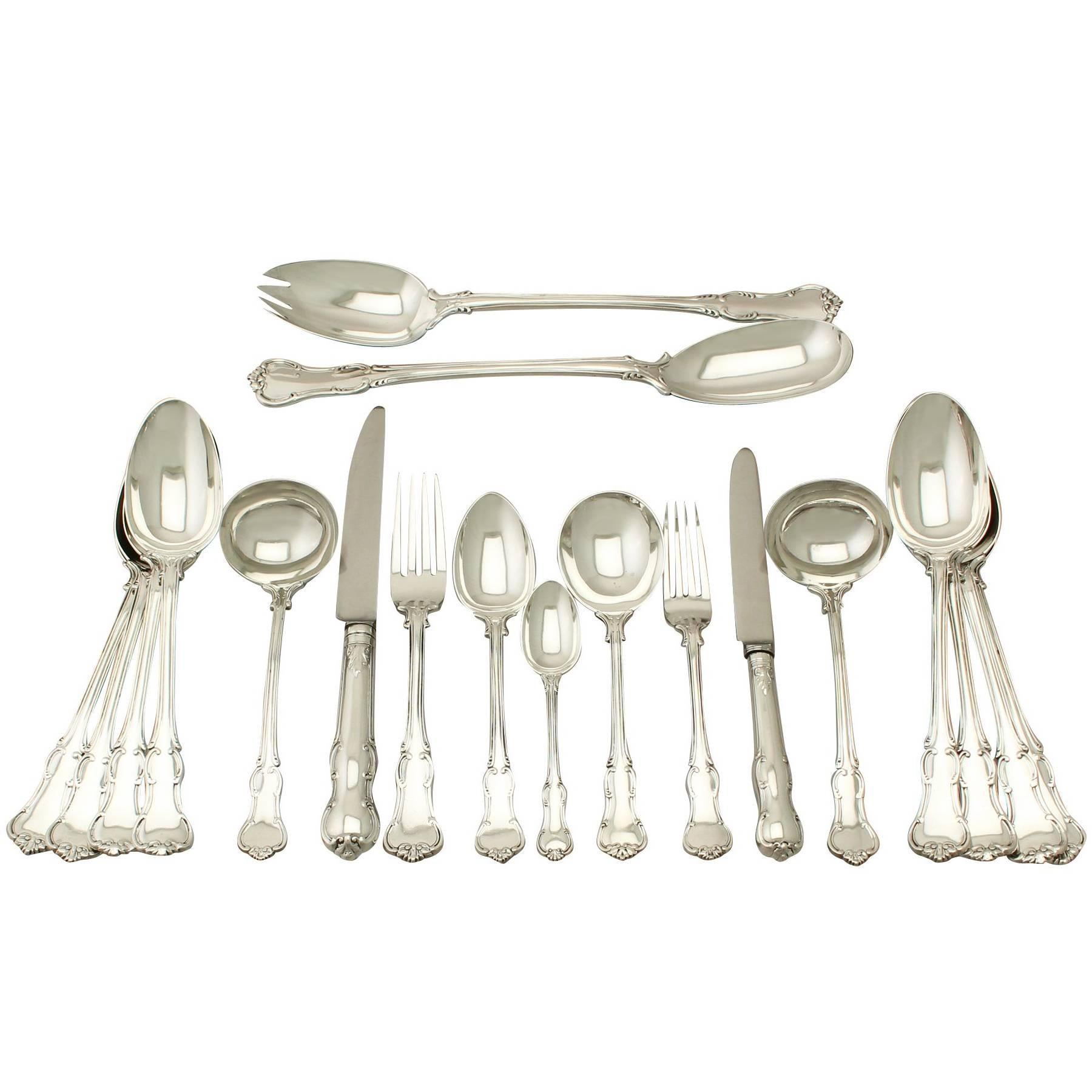 Sterling Silver Canteen of Cutlery for Twelve Persons