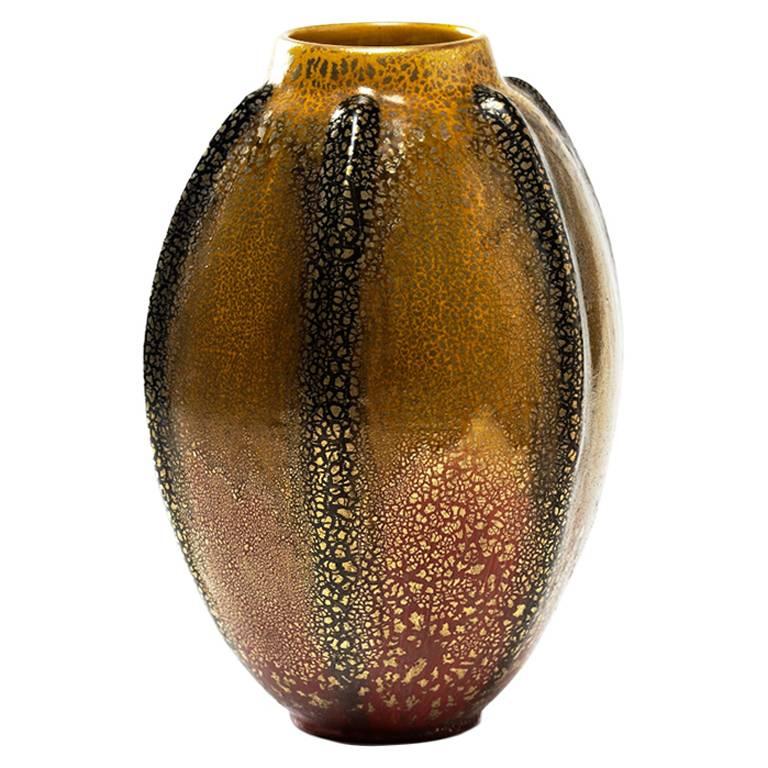 20th Century Art Deco Reptilian Skin Vase by Raoul Lachenal For Sale