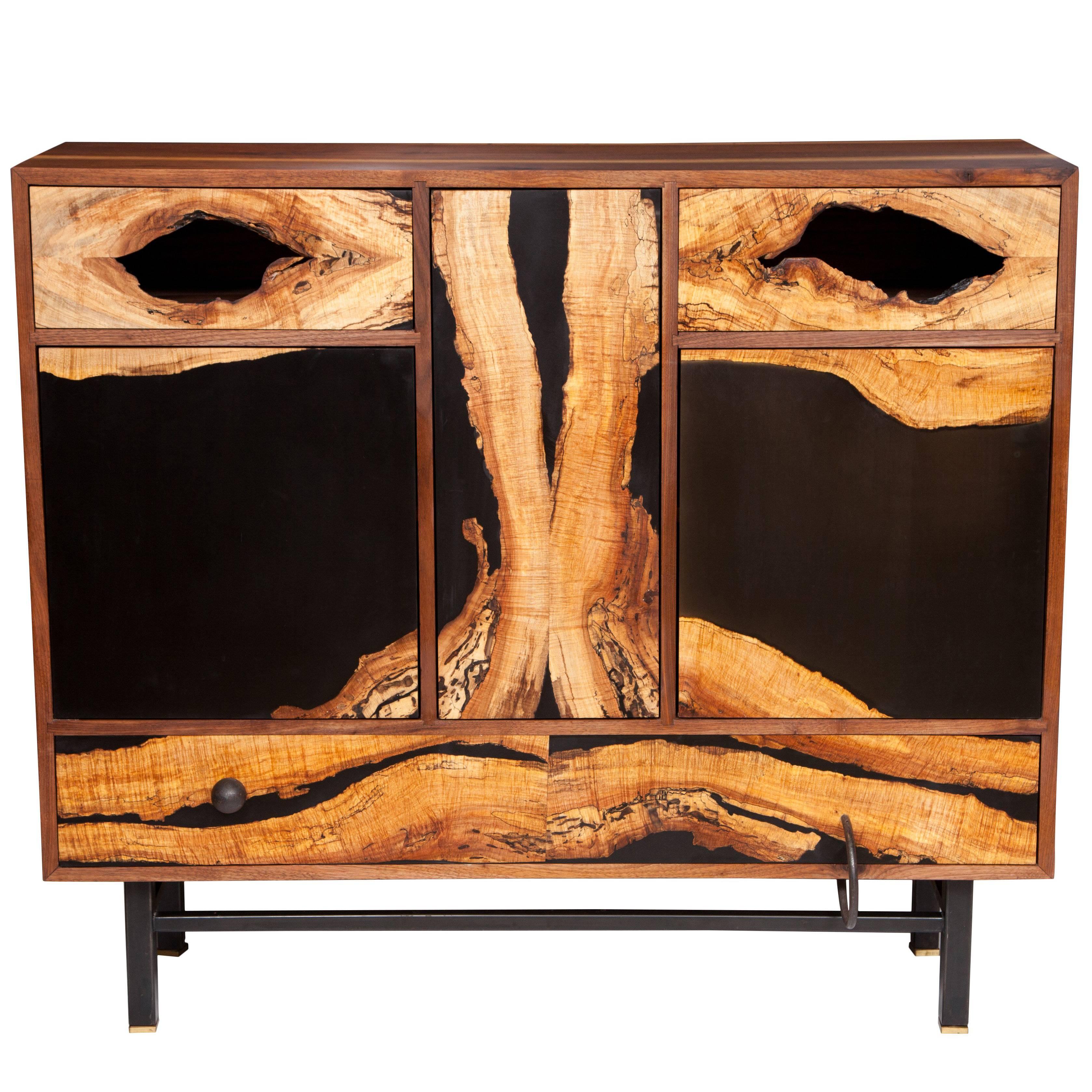 Spalted Maple Face Cabinet by Don Howell, circa 2010 For Sale