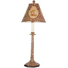 Vintage Cheetah Print Safari Lamp, Midcentury