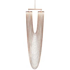 Otero Large Chandelier in Satin Copper with Copper Chains by Larose Guyon