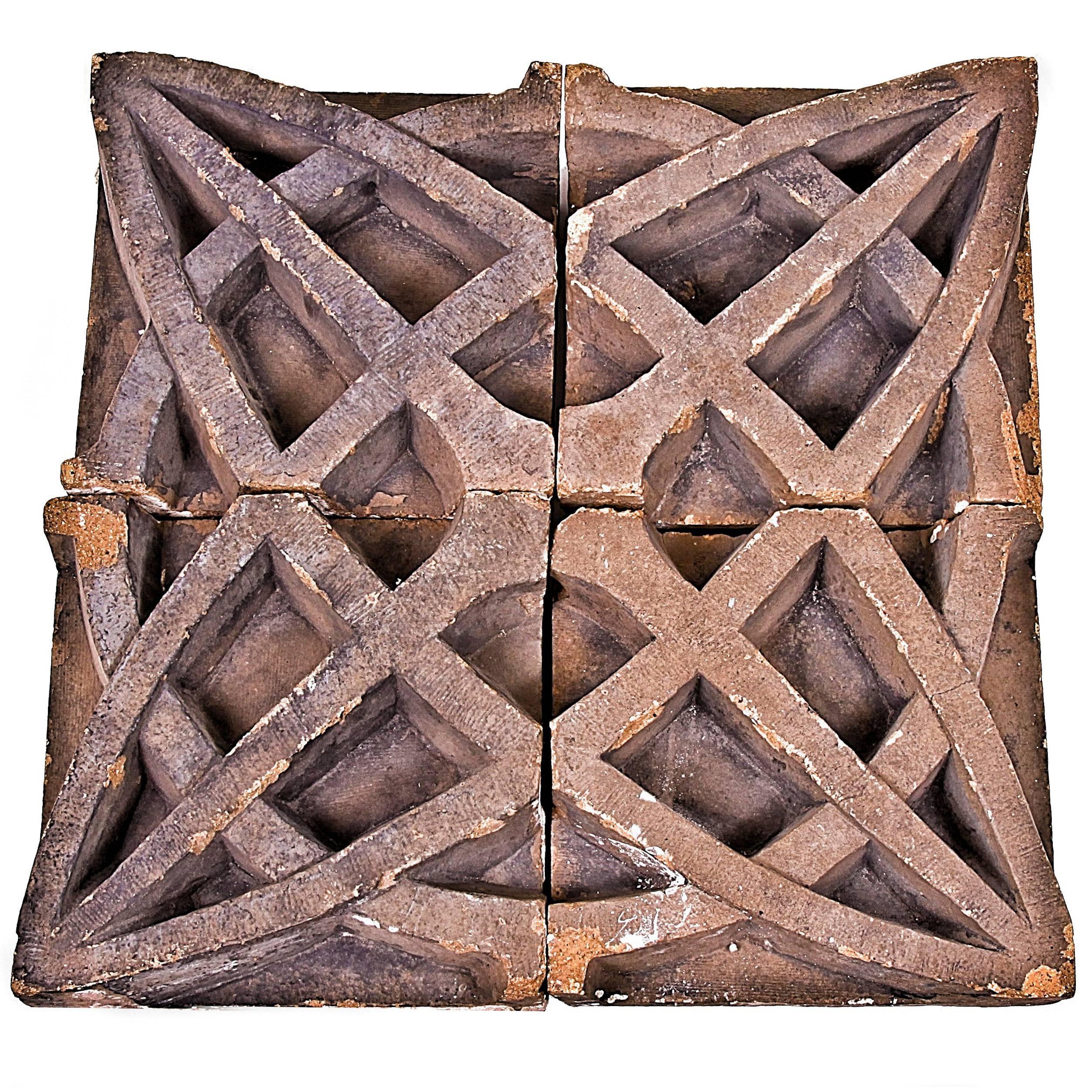 19th Century Terracotta Border Panel from the Garrick Theater For Sale
