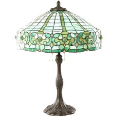 Whaley Stained Glass and Bronze Table Lamp