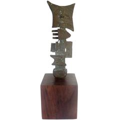 French Cast Bronze Abstract Sculpture by Fitzia