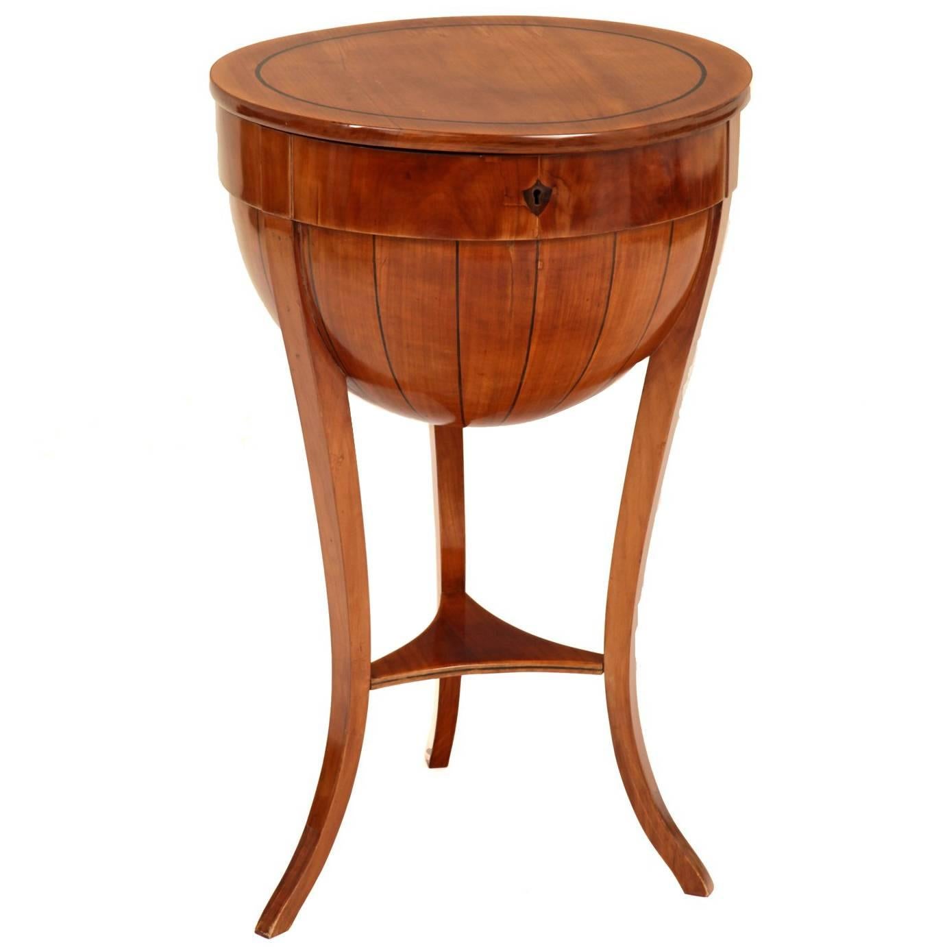 Biedermeier-Style Half-Globe Table, 19th-20th Century