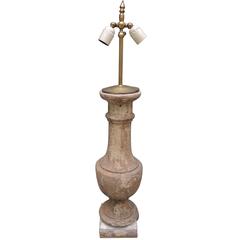 Early 19th Century French Terracotta Balustrade Made Into A Lamp