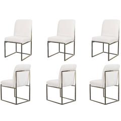 Vintage Brass Dining Chairs by Milo Baughman