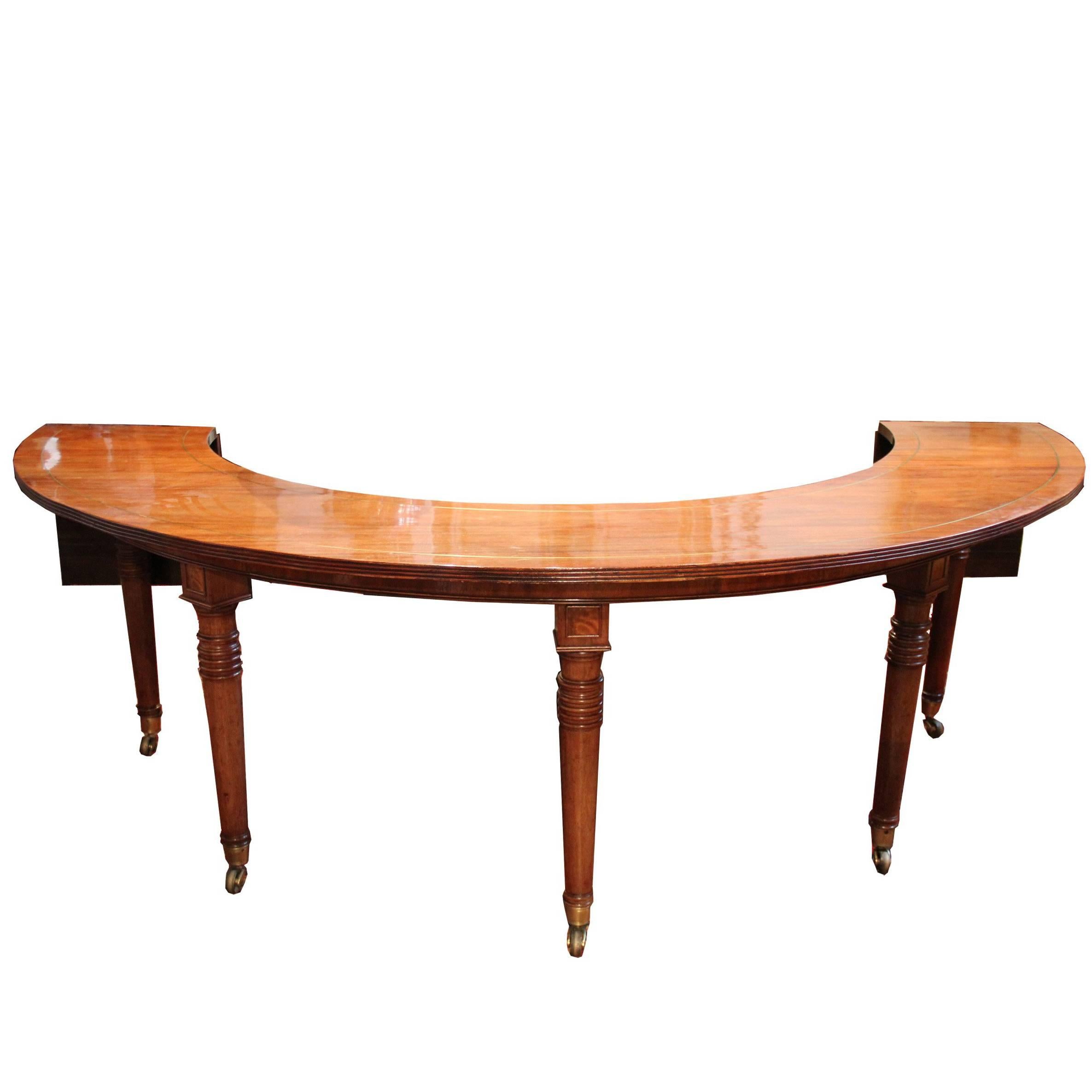 19th Century English Regency Semi-Circular Mahogany Hunt and Wine Display Table For Sale