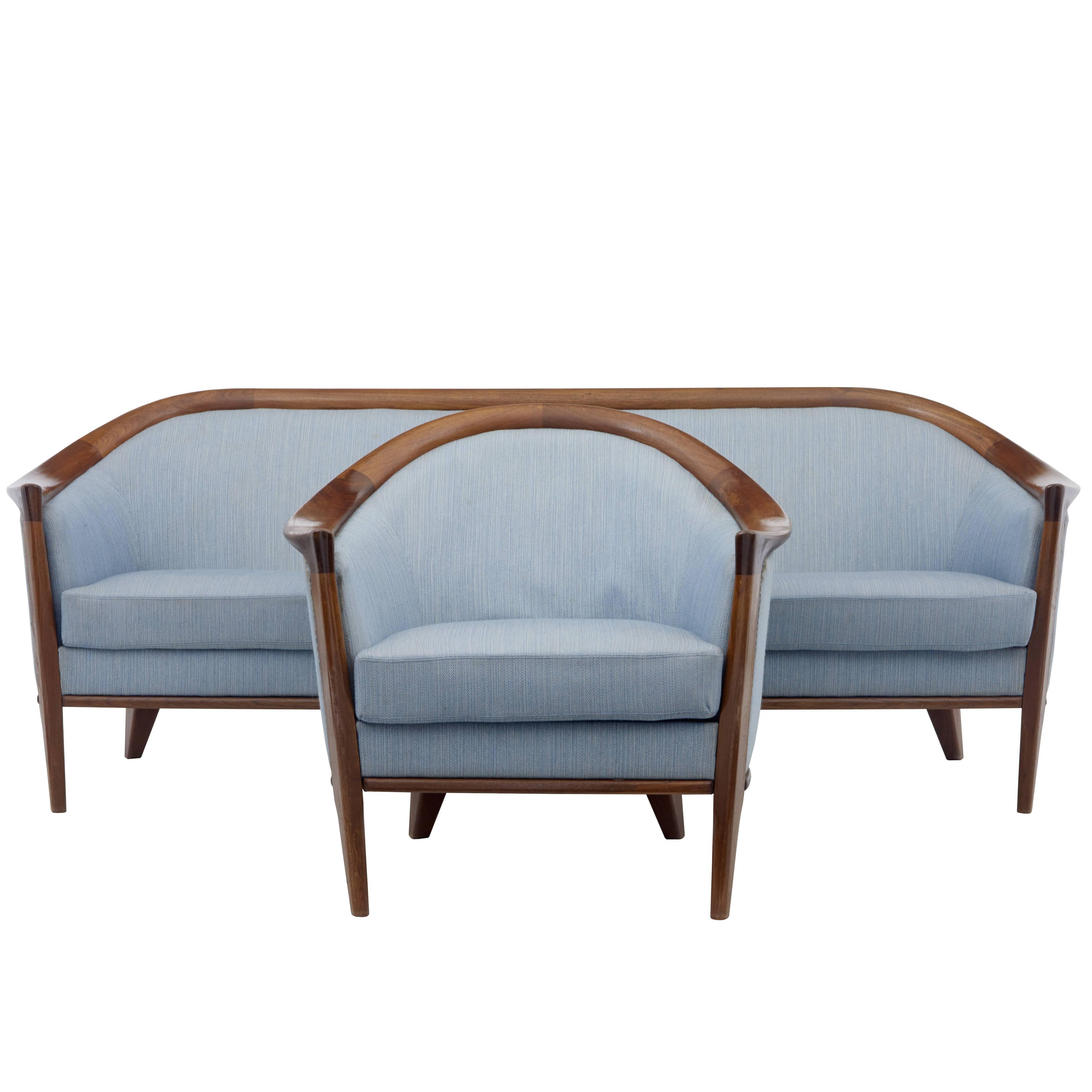 20th Century Two-Piece Teak Andersson Suite Sofa and Armchair