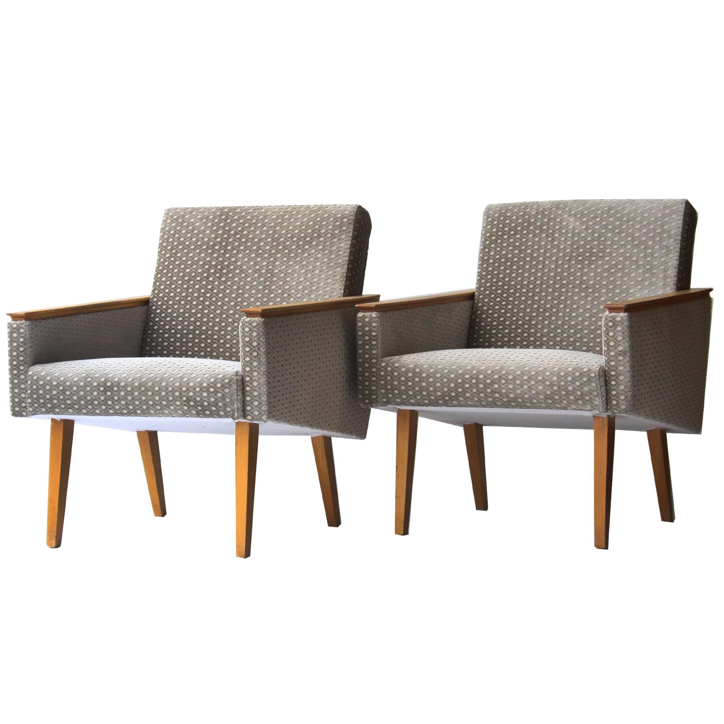 Pair of Armchairs Upholstered in Rubelli Cotton Printed Velvet