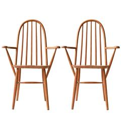 Pair of Oak Armchairs 6