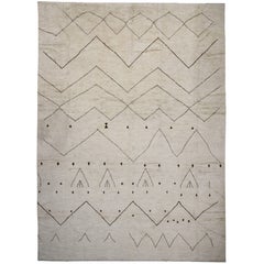 Contemporary Minimalist Moroccan Style Area Rug with Nomadic Style