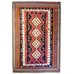 Exceptionnel tapis Kilim Saveh de la fin du XXe siècle