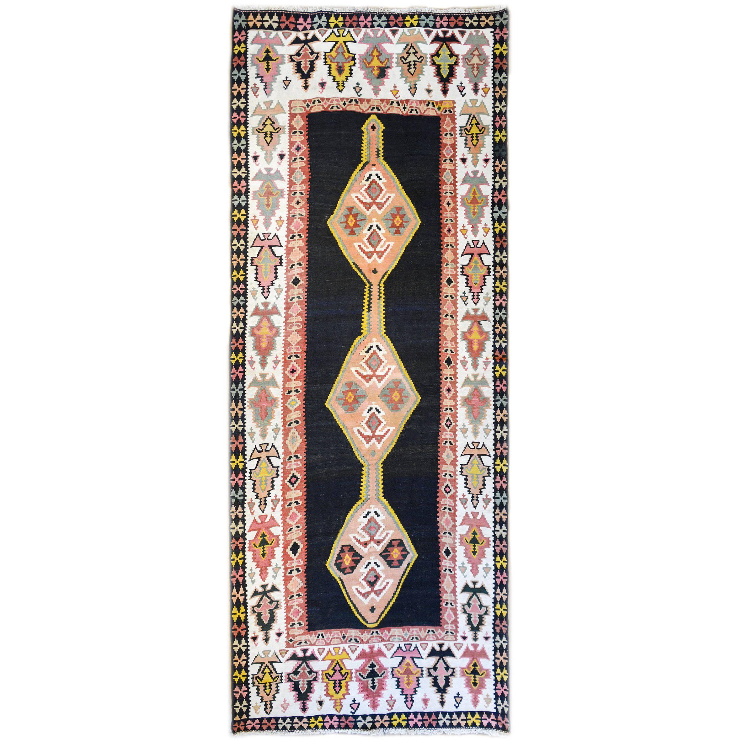 Zanjanischer Kelim-Teppich des späten 20. Jahrhunderts