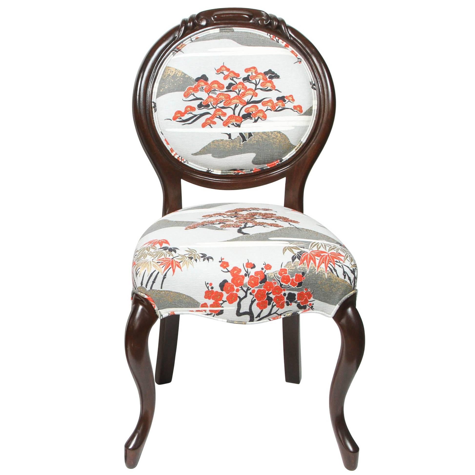 Newly Refinished Victorian Side Chair in Japanese Motif