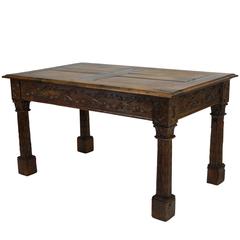 French Gothic Revival Oak Centre Table