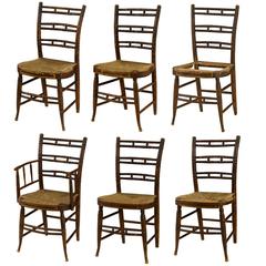 Set of Six Rare Federal Painted Fancy Chairs, circa 1820s 8