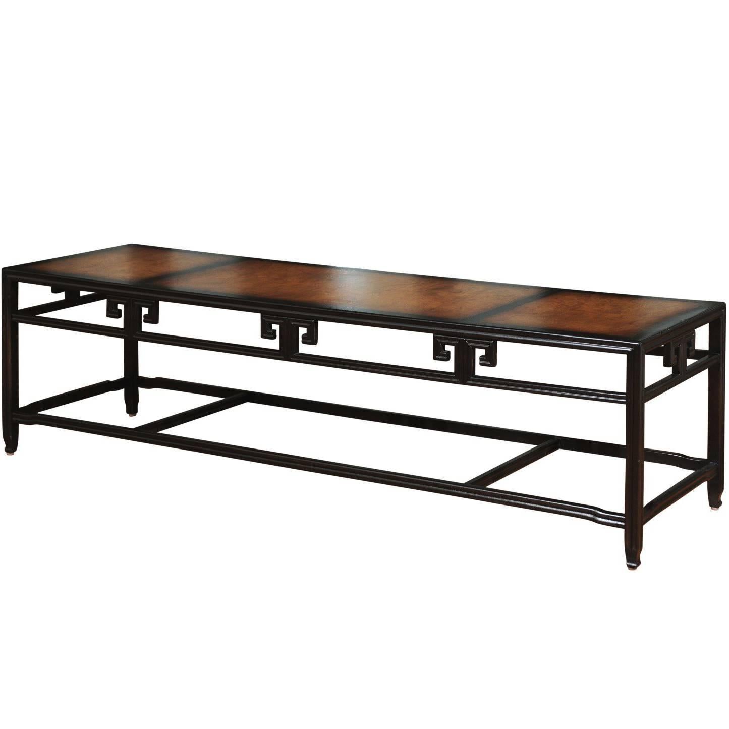Elegant Burl Inlay Coffee Table, "Far East" Collection by Baker
