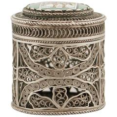 Antique Enamel and Silver Filigree Box 12