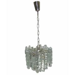 Kalmar Ice Block Glass Chandelier Pendant Chrome