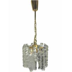 Kalmar Ice Block Glass Chandelier Pendant Brass Hardware 4