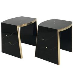 Pair of Ron Seff Gilt and Lacquer Side Tables