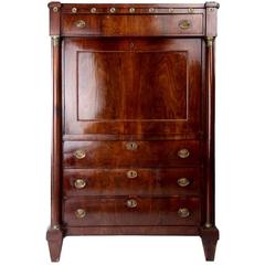 19th Century French Neoclassical Secretaire Abattant