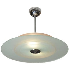 Italian Glass and Chrome Fixture