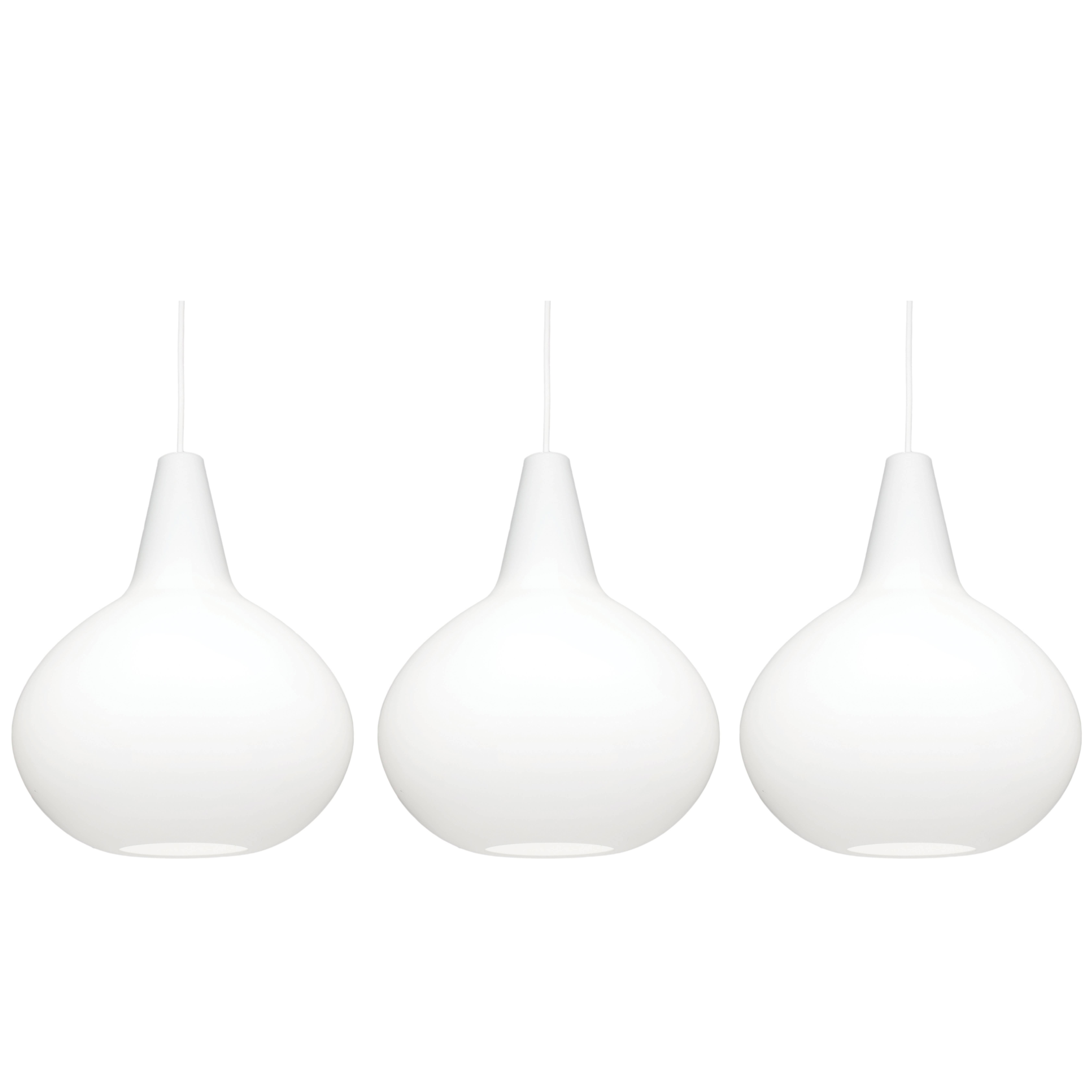 Finnish Lisa Johansson-Pape 'Round Onion' Opaline Glass Pendant